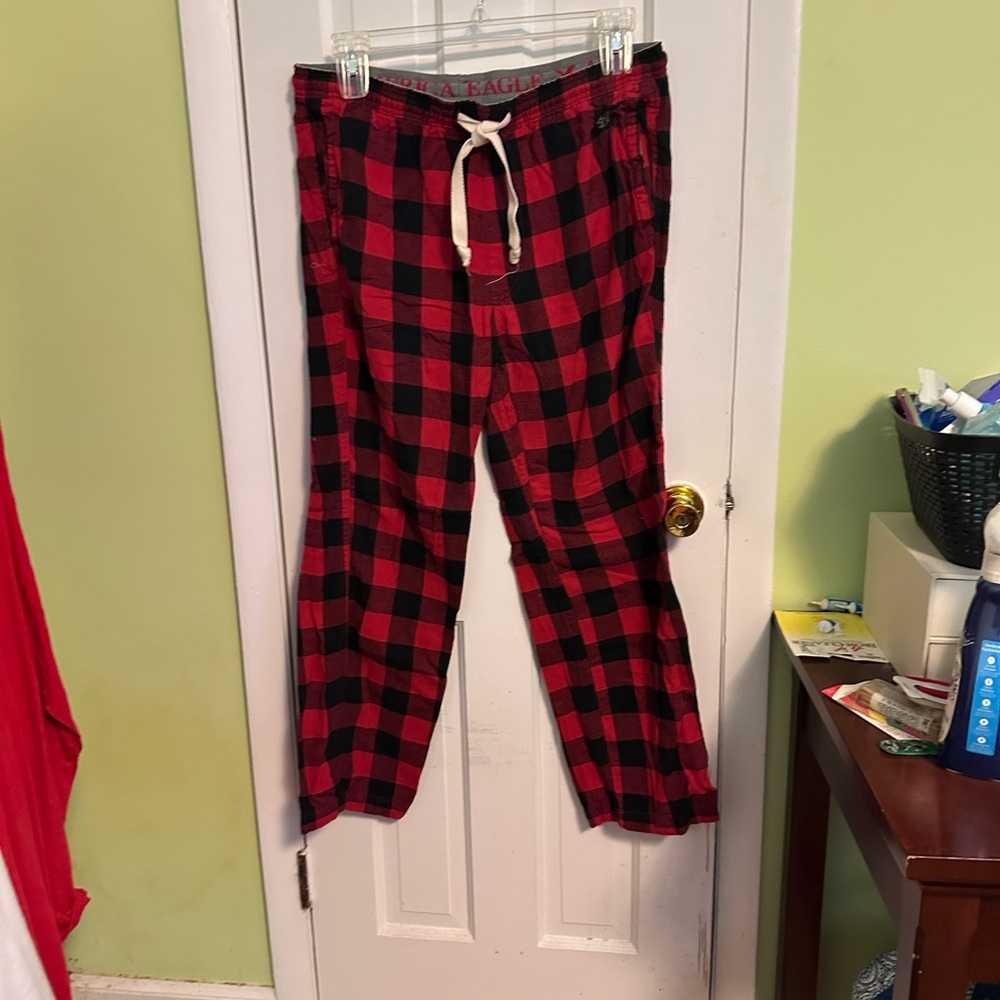 American Eagle Outfitters Red and Gray Plaid Pants - Picture 3 of 5